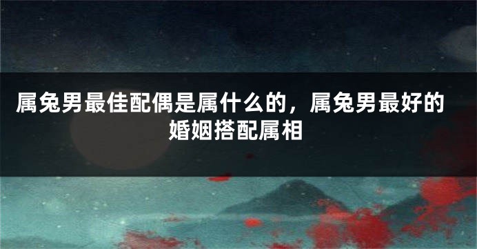属兔男最佳配偶是属什么的，属兔男最好的婚姻搭配属相