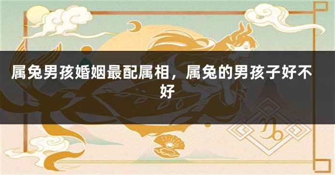 属兔男孩婚姻最配属相，属兔的男孩子好不好