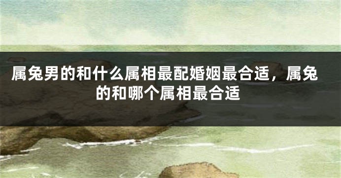属兔男的和什么属相最配婚姻最合适，属兔的和哪个属相最合适