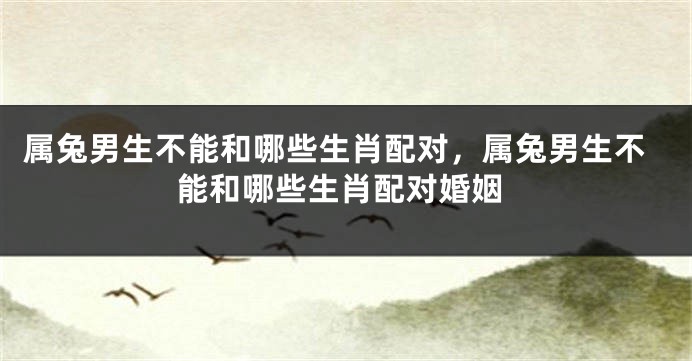 属兔男生不能和哪些生肖配对，属兔男生不能和哪些生肖配对婚姻