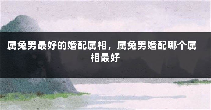 属兔男最好的婚配属相，属兔男婚配哪个属相最好