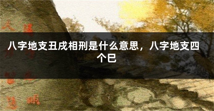 八字地支丑戌相刑是什么意思，八字地支四个巳
