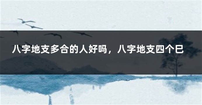 八字地支多合的人好吗，八字地支四个巳