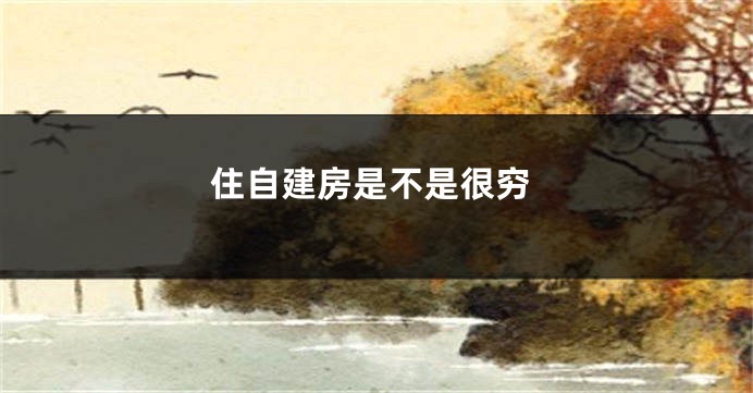 住自建房是不是很穷