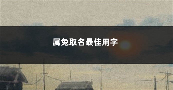 属兔取名最佳用字