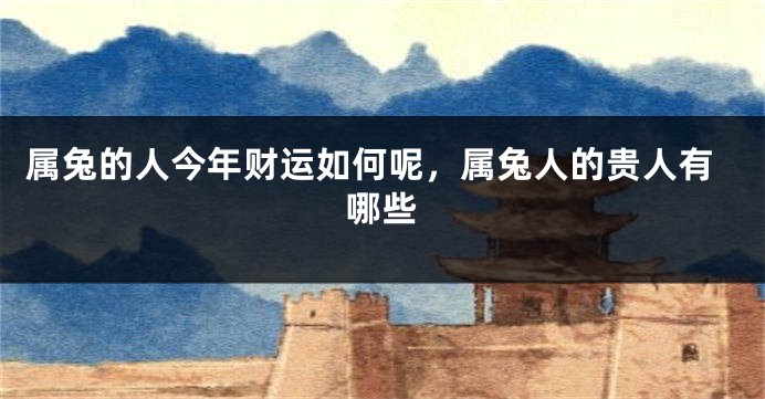 属兔的人今年财运如何呢，属兔人的贵人有哪些