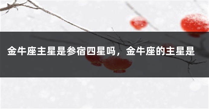 金牛座主星是参宿四星吗，金牛座的主星是