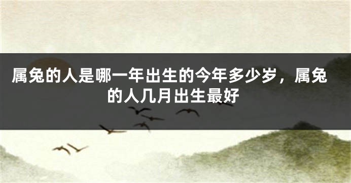 属兔的人是哪一年出生的今年多少岁，属兔的人几月出生最好