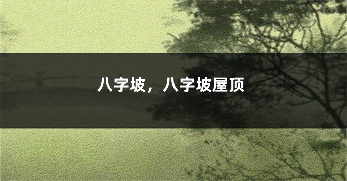 八字坡，八字坡屋顶