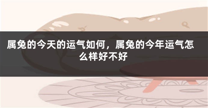 属兔的今天的运气如何，属兔的今年运气怎么样好不好