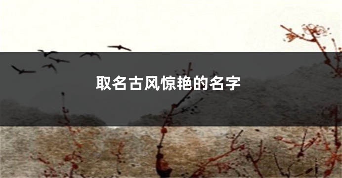 取名古风惊艳的名字