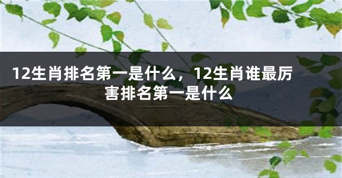 12生肖排名第一是什么，12生肖谁最厉害排名第一是什么