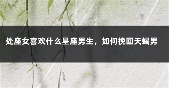 处座女喜欢什么星座男生，如何挽回天蝎男