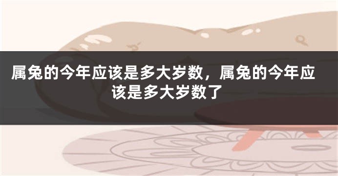 属兔的今年应该是多大岁数，属兔的今年应该是多大岁数了