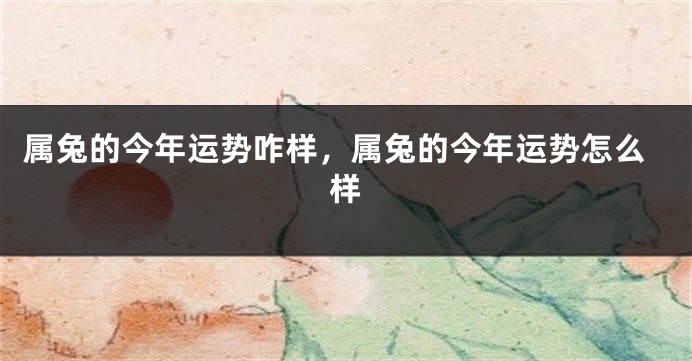 属兔的今年运势咋样，属兔的今年运势怎么样