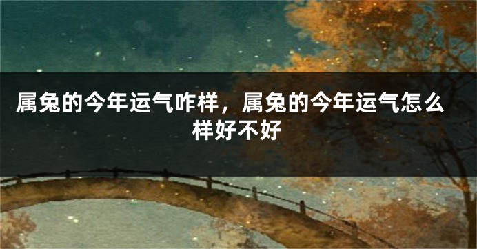 属兔的今年运气咋样，属兔的今年运气怎么样好不好