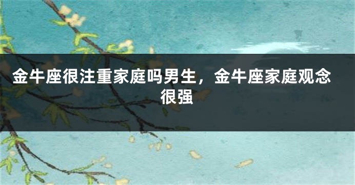 金牛座很注重家庭吗男生，金牛座家庭观念很强