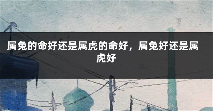 属兔的命好还是属虎的命好，属兔好还是属虎好