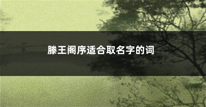 滕王阁序适合取名字的词