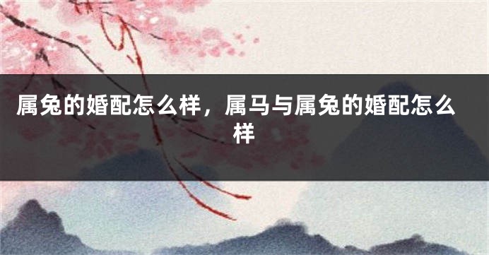 属兔的婚配怎么样，属马与属兔的婚配怎么样