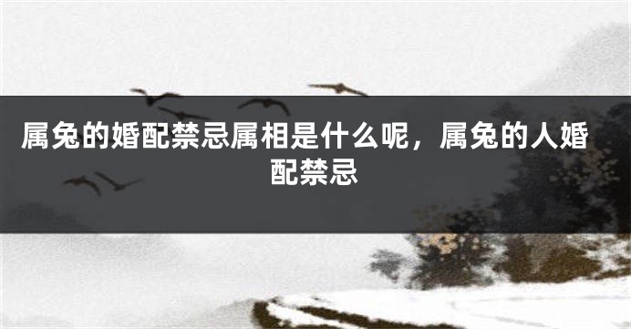 属兔的婚配禁忌属相是什么呢，属兔的人婚配禁忌