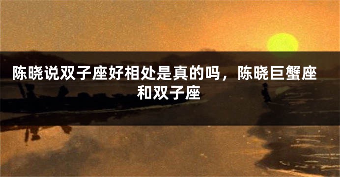 陈晓说双子座好相处是真的吗，陈晓巨蟹座和双子座