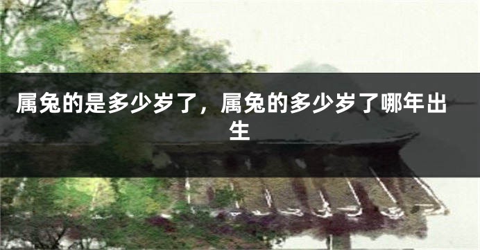 属兔的是多少岁了，属兔的多少岁了哪年出生