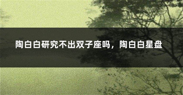 陶白白研究不出双子座吗，陶白白星盘