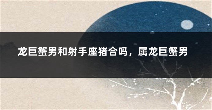 龙巨蟹男和射手座猪合吗，属龙巨蟹男