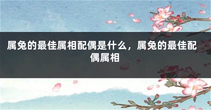 属兔的最佳属相配偶是什么，属兔的最佳配偶属相