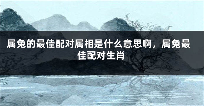 属兔的最佳配对属相是什么意思啊，属兔最佳配对生肖