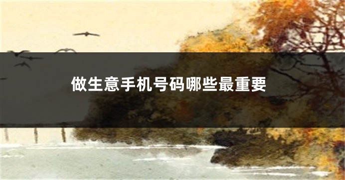 做生意手机号码哪些最重要