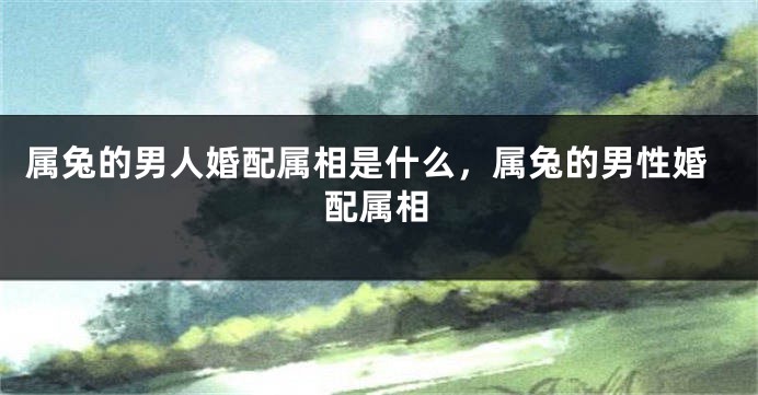 属兔的男人婚配属相是什么，属兔的男性婚配属相