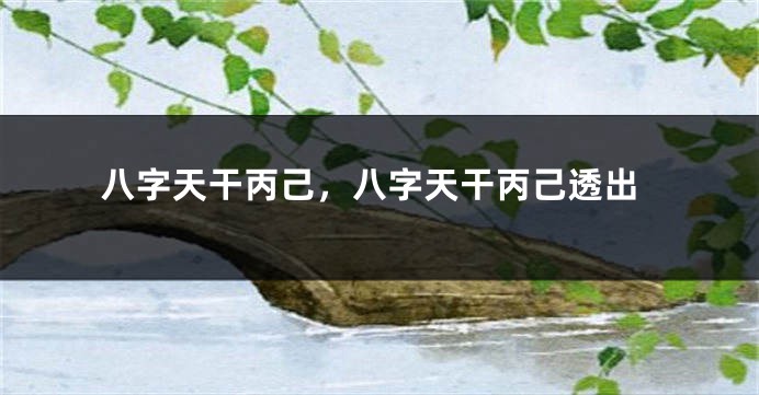 八字天干丙己，八字天干丙己透出