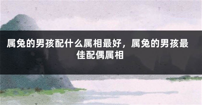 属兔的男孩配什么属相最好，属兔的男孩最佳配偶属相