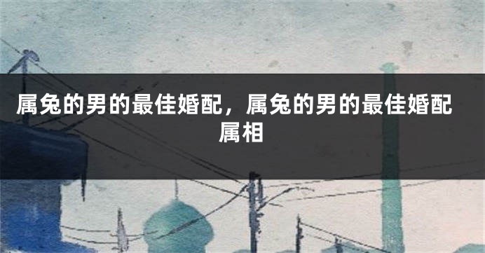 属兔的男的最佳婚配，属兔的男的最佳婚配属相