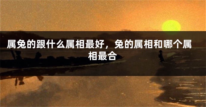 属兔的跟什么属相最好，兔的属相和哪个属相最合