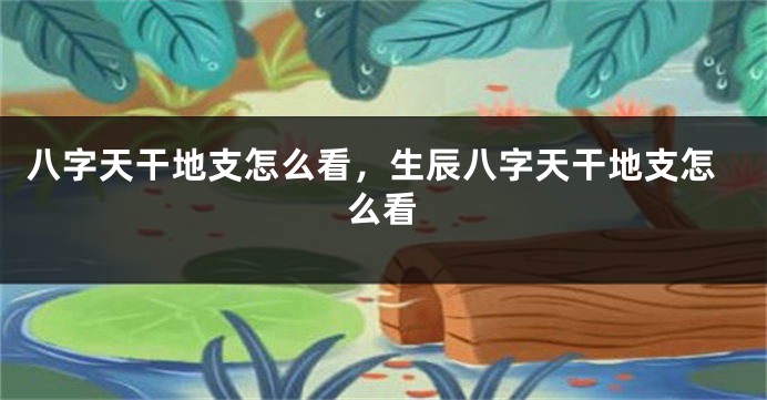 八字天干地支怎么看,生辰八字天干地支怎么看