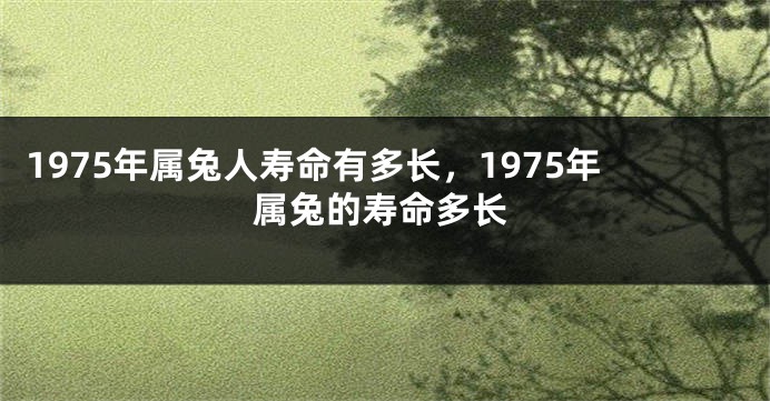 1975年属兔人寿命有多长，1975年属兔的寿命多长