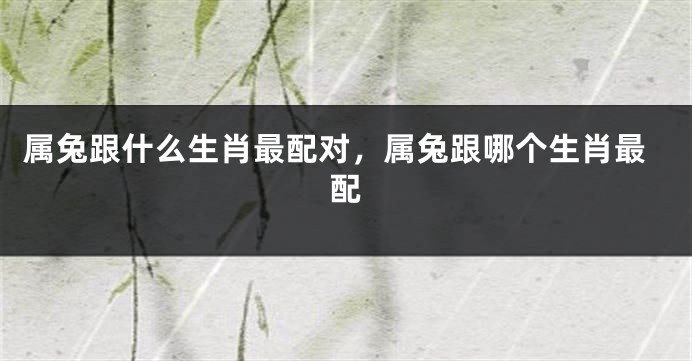 属兔跟什么生肖最配对，属兔跟哪个生肖最配