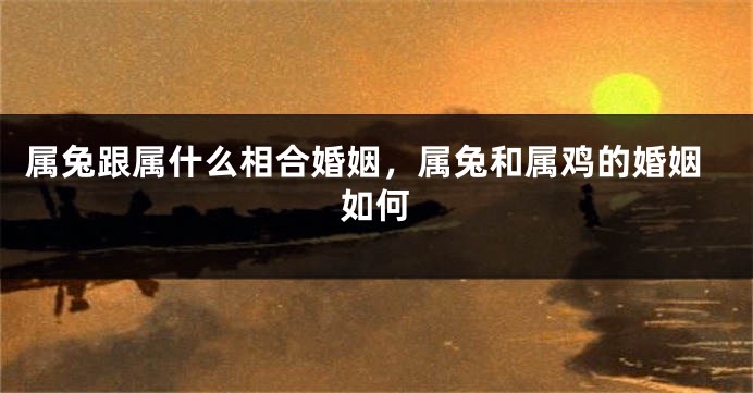 属兔跟属什么相合婚姻，属兔和属鸡的婚姻如何