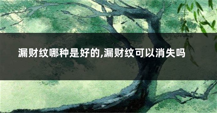 漏财纹哪种是好的,漏财纹可以消失吗