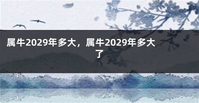 属牛2029年多大，属牛2029年多大了