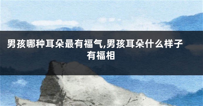 男孩哪种耳朵最有福气,男孩耳朵什么样子有福相