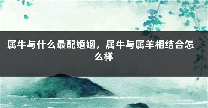属牛与什么最配婚姻，属牛与属羊相结合怎么样