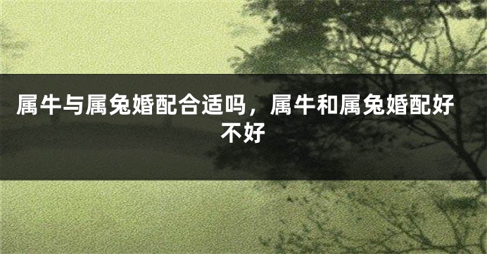 属牛与属兔婚配合适吗，属牛和属兔婚配好不好