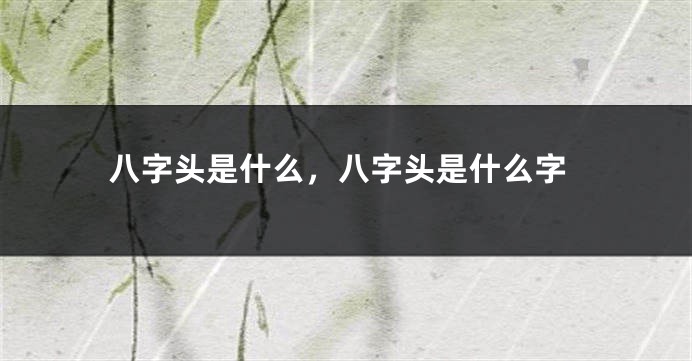 八字头是什么，八字头是什么字