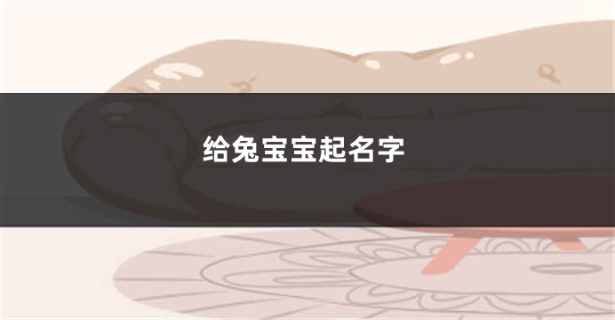给兔宝宝起名字