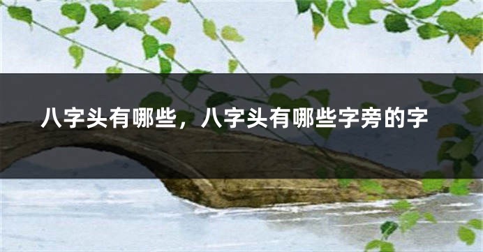 八字头有哪些，八字头有哪些字旁的字