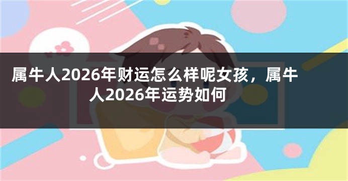 属牛人2026年财运怎么样呢女孩，属牛人2026年运势如何